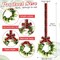 6 Pcs Christmas Kitchen Cabinet Wreaths Decorative Boxwood Wreaths with Ribbon Artificial Greenery Wreath Small Farmhouse Wreaths for Kitchen, 21.3 x 8.7 Inch (Dual Red Black Plaid with Linen)